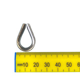 A 4mm stainless steel rope thimble on a white background.