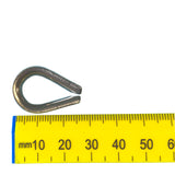 A 4mm stainless steel rope thimble on a white background.