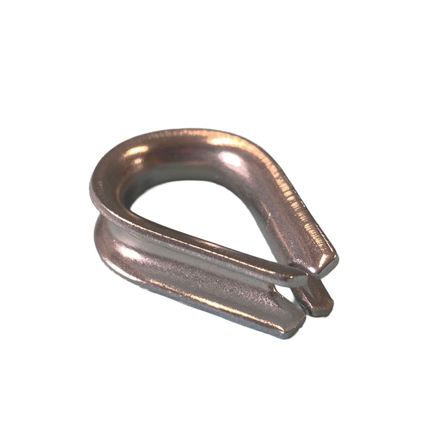 A 4mm stainless steel rope thimble on a white background.