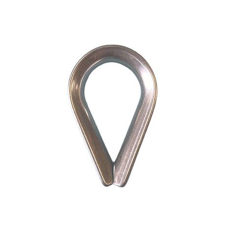 A 6mm stainless steel rope thimble on a white background.