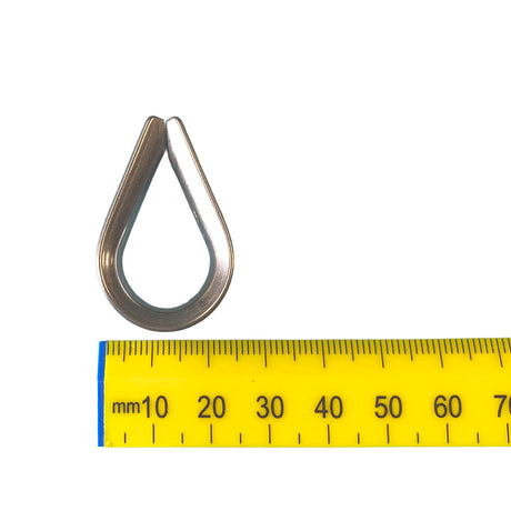 A 6mm stainless steel rope thimble on a white background.