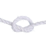 White rope with a knot on a white background