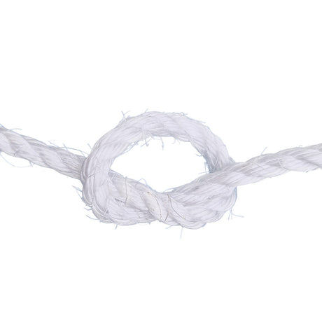White rope with a knot on a white background