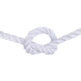 White rope with a knot on a white background
