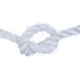 White rope with a knot on a white background