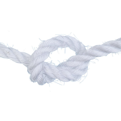 White rope with a knot on a white background