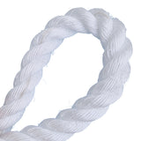 Loop of white rope on a white background