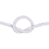 White rope with a knot on a white background