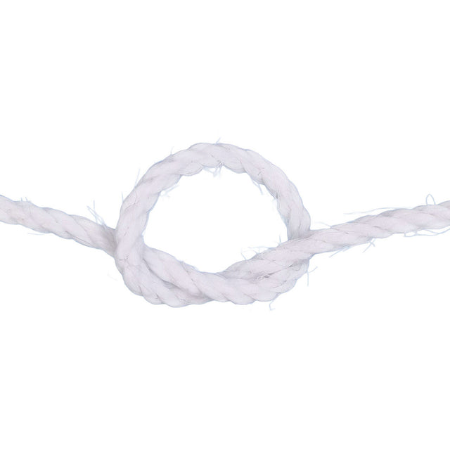 White rope with a knot on a white background