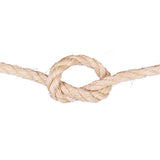 Close-up of a knotted piece of sisal rope on a white background