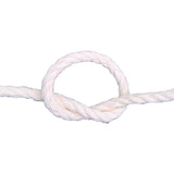 White rope with a knot on a white background