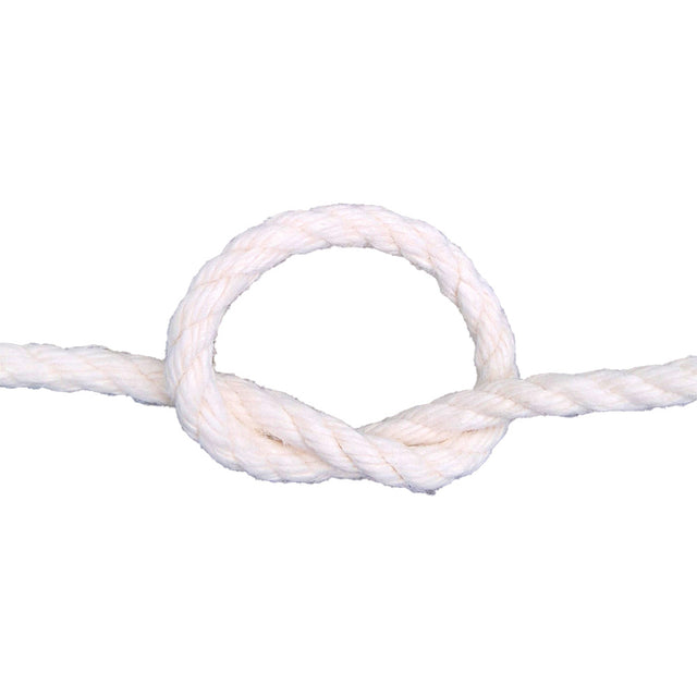 White rope with a knot on a white background
