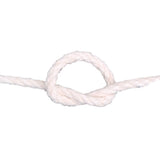 White rope with a knot on a white background