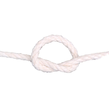 White rope with a knot on a white background