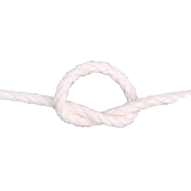 White rope with a knot on a white background
