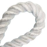 Close-up of a white rope in a loop on a white background