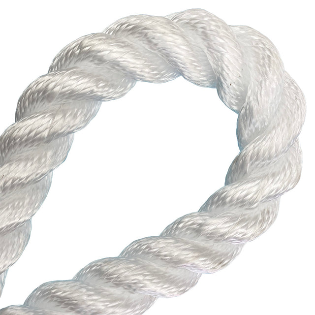 Close-up of a white rope in a loop on a white background