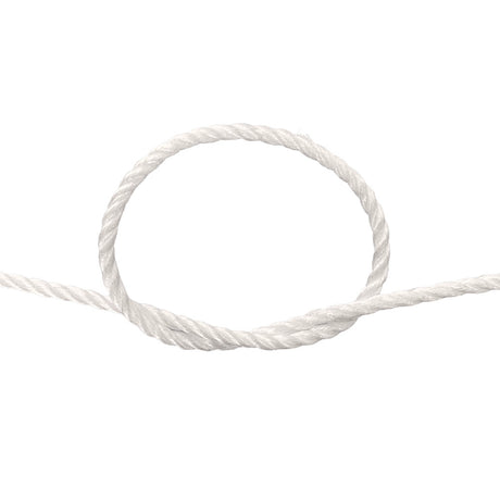 Close-up of a knotted white rope on a white background