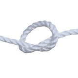 White rope with a knot on a white background