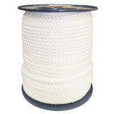 Spool of 10mm white yacht rope on a white background