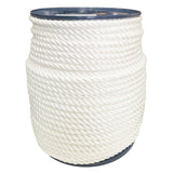 Spool of 12mm white yacht rope on a white background