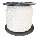 Spool of 16mm white yacht rope on a white background