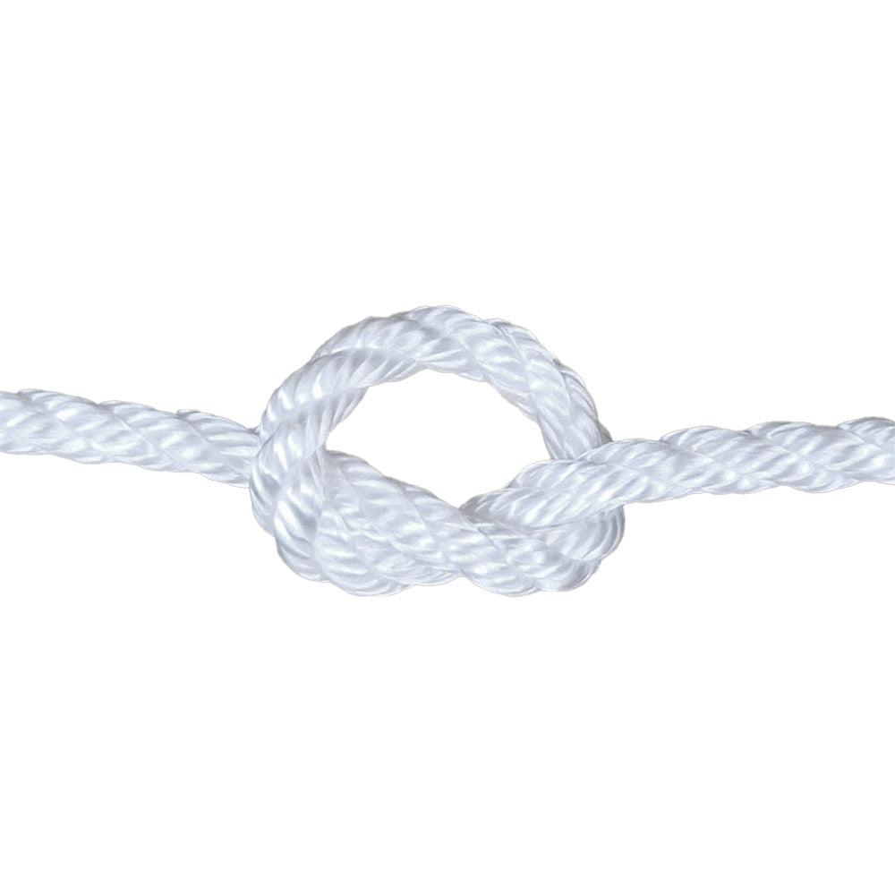 White rope with a knot on a white background