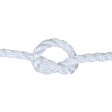 White rope with a knot on a white background