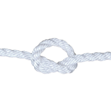 White rope with a knot on a white background