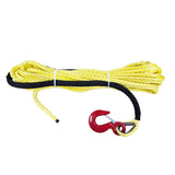 Yellow rope with a red hook on a white background