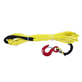 Yellow rope with a red hook on a white background