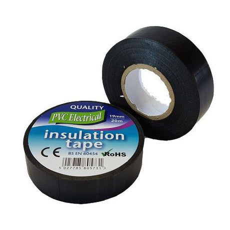 19mm x 20m Black PVC Electrical Tape