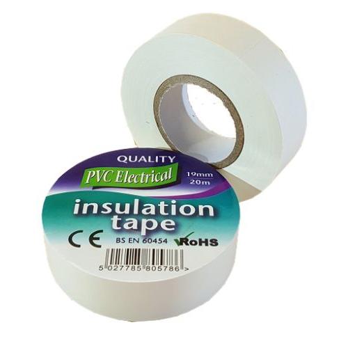 19mm x 20m White PVC Electrical Tape