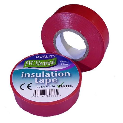 19mm x 20m Red PVC Electrical Tape