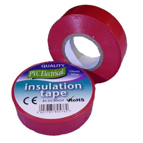 19mm x 20m Red PVC Electrical Tape