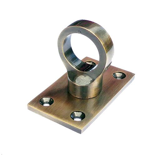 Antique Brass Eye Plate for rope hooks