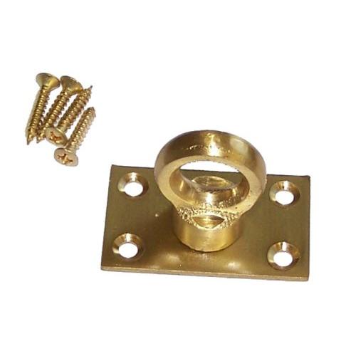 Polished Brass Eye Plate for Rope Hooks