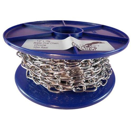 1.8mm Chromed Brass Oval Chain - 10m reel