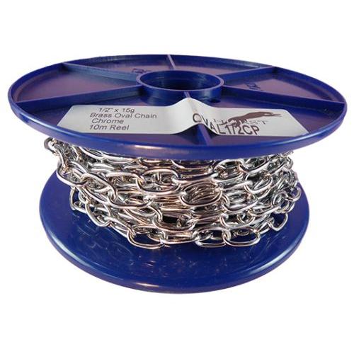 1.8mm Chromed Brass Oval Chain - 10m reel
