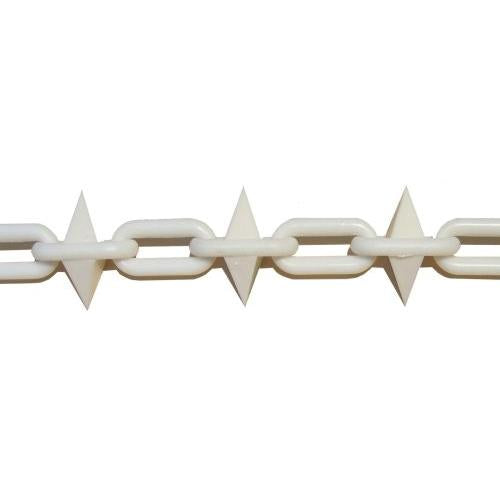 6mm Spiked White Plastic Chain - 25m bag