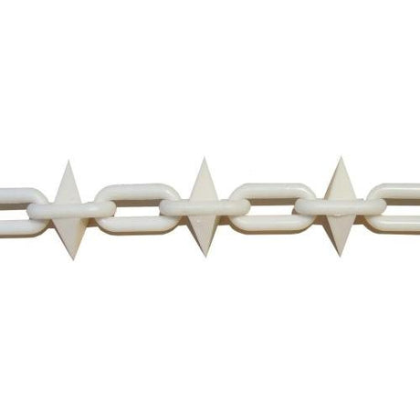 6mm Spiked White Plastic Chain - 25m bag
