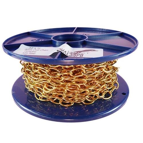 1.6mm Polished Brass Oval Chain - 10m reel