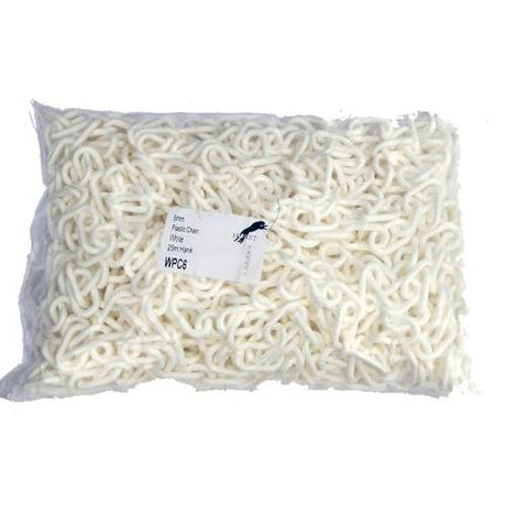 6mm White Plastic Chain - 25m bag