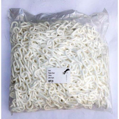 8mm White Plastic Chain - 25m bag