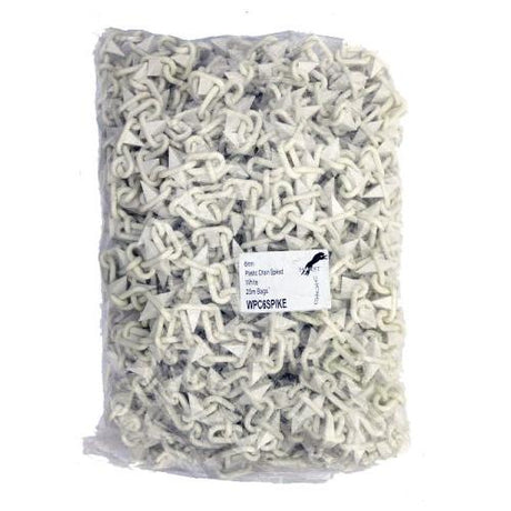 6mm Spiked White Plastic Chain - 25m bag