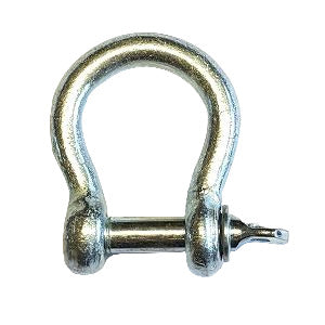 Galvanised Bow Shackle on a white background