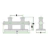 199mm (8 Inch) Double Cross Bollard Mooring Cleat