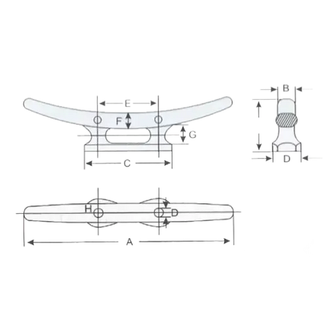 254mm 10" Galvanised Mooring Cleat