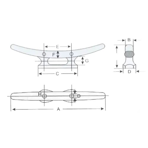 203mm 8" Galvanised Mooring Cleat