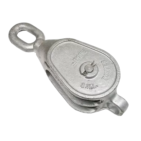 5" Double Wheel Pulley Block with Oval Eye
